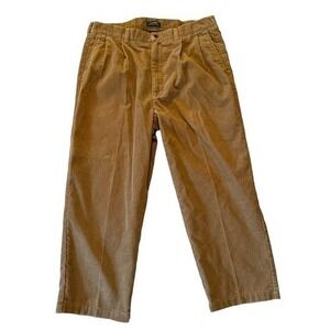 Savane Men's 40x29 Tan Corduroy Pleated Dress Pants Classic Trousers